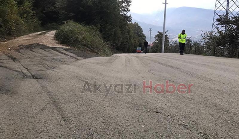 Boztepe'de beton yol çalışması
