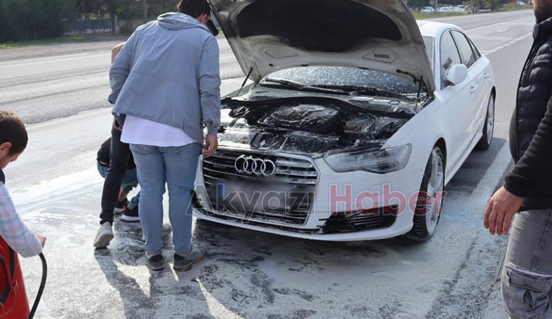 Lüks otomobili kül olmaktan kurtardılar