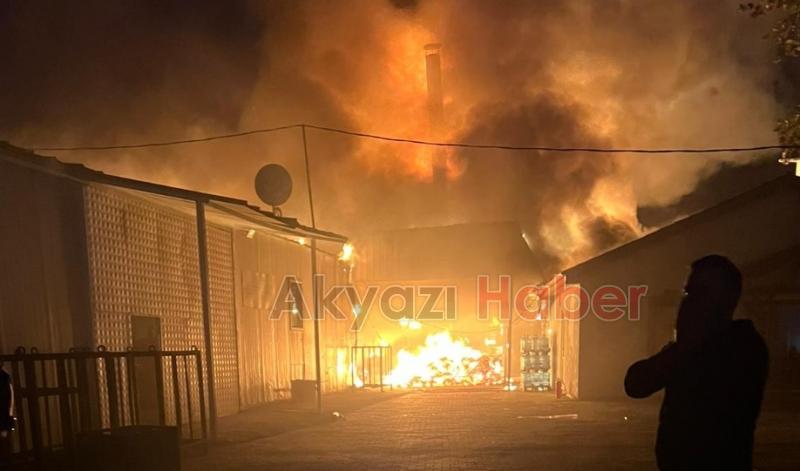 Ahşap kaşık fabrikası alev alev yandı
