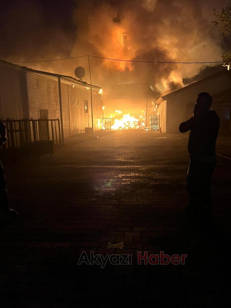 Ahşap kaşık fabrikası alev alev yandı