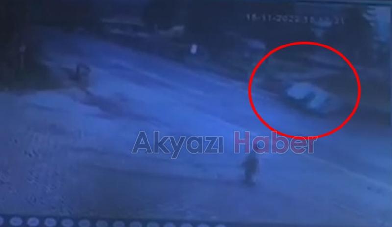 Otomobilin takla attığı anlar kamerada