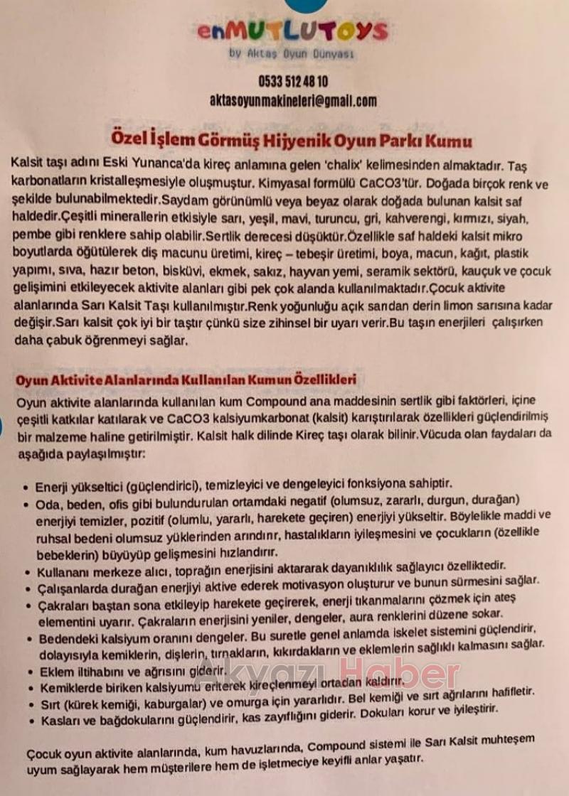 Oyun Durağı kum evi hizmete Başladı