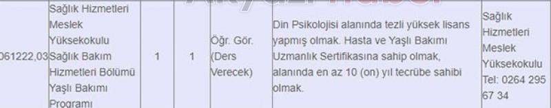 SAÜ öğretim üyesi ve öğretim görevlisi alacak