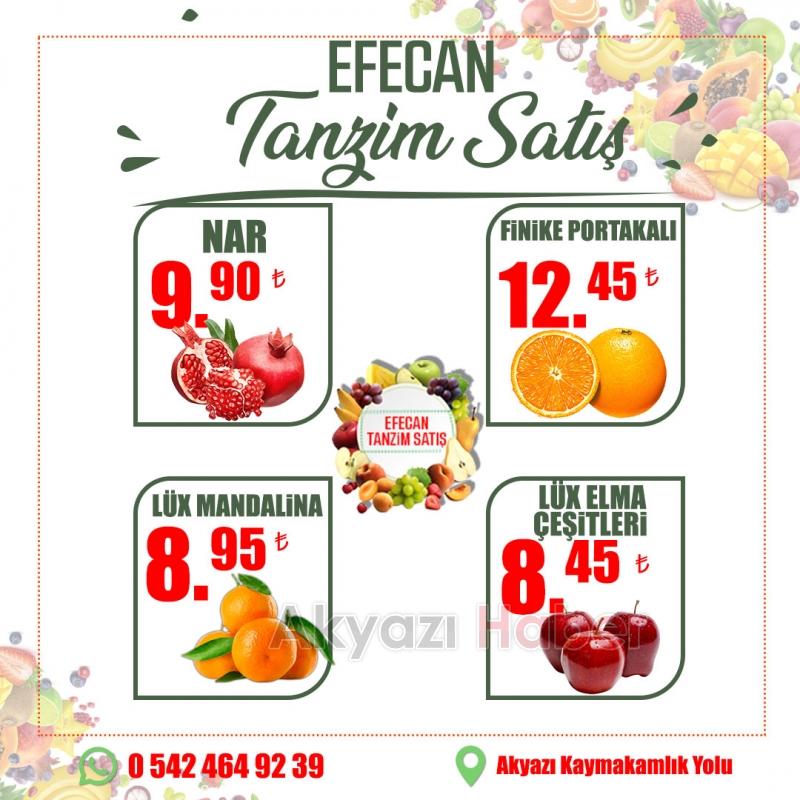 Meyve ve Sebzenin İyisi Efecan Tanzim'de