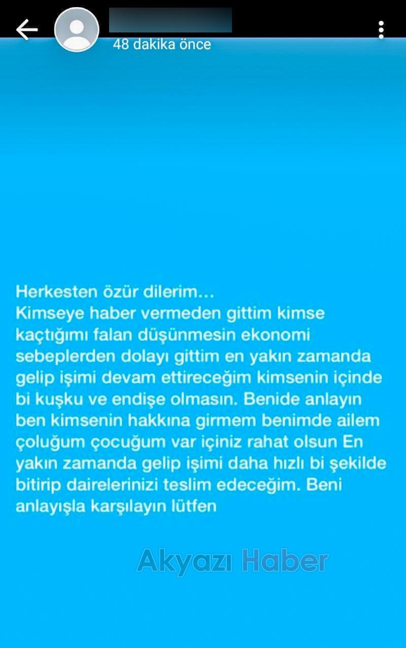 Patlayan müteahhit daire sahiplerine seslendi