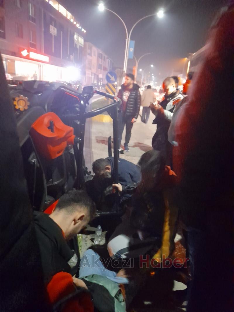 Devrilen UTV altında sıkıştılar ! 