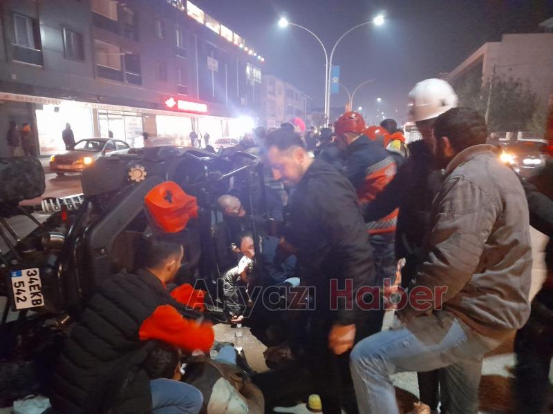 Devrilen UTV altında sıkıştılar ! 