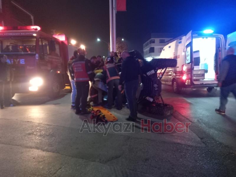 Devrilen UTV altında sıkıştılar ! 