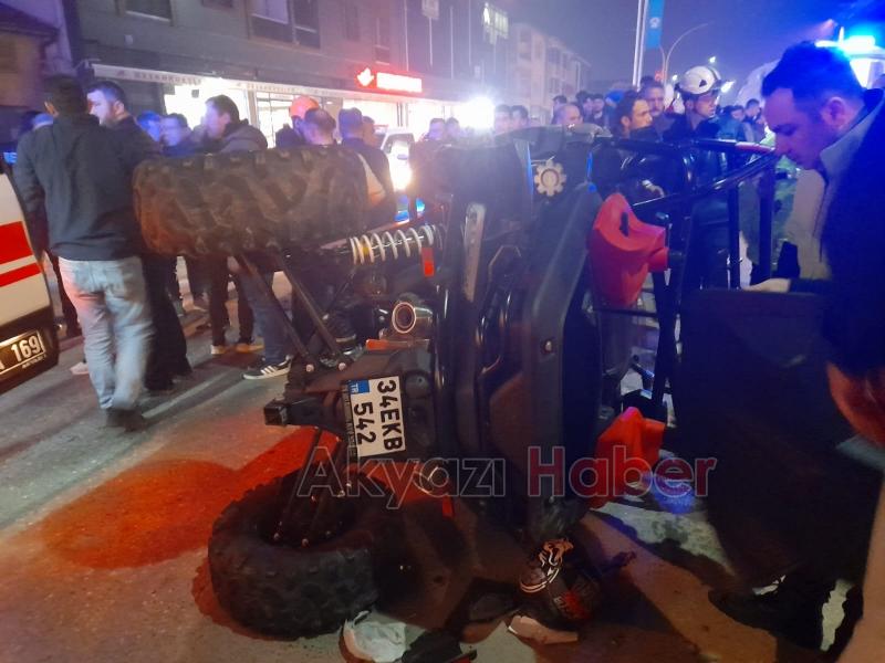 Devrilen UTV altında sıkıştılar ! 