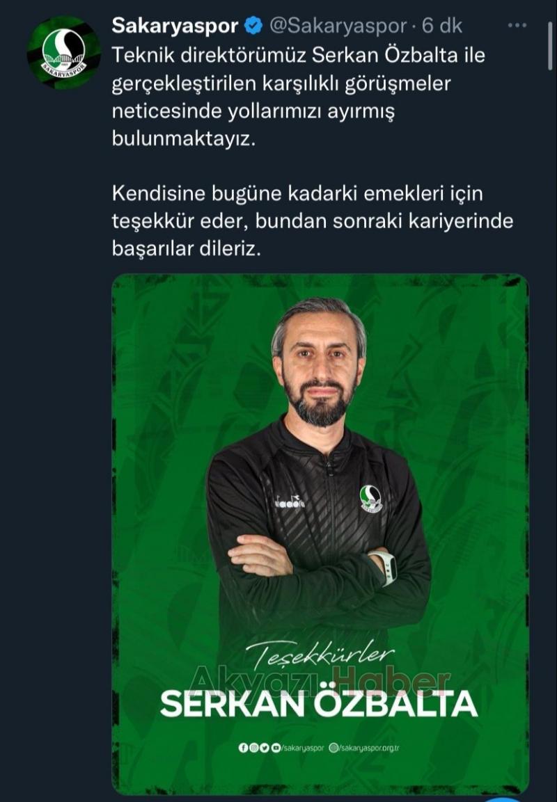 Sakaryaspor’da şok ayrılık