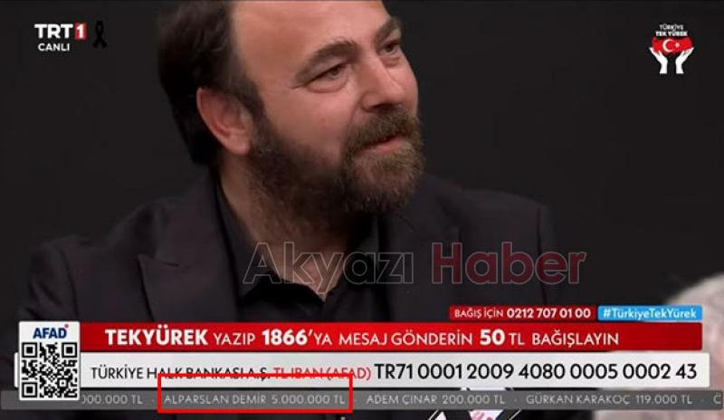 Akyazılı iş insanından depremzedeler için 5 milyon liralık yardım