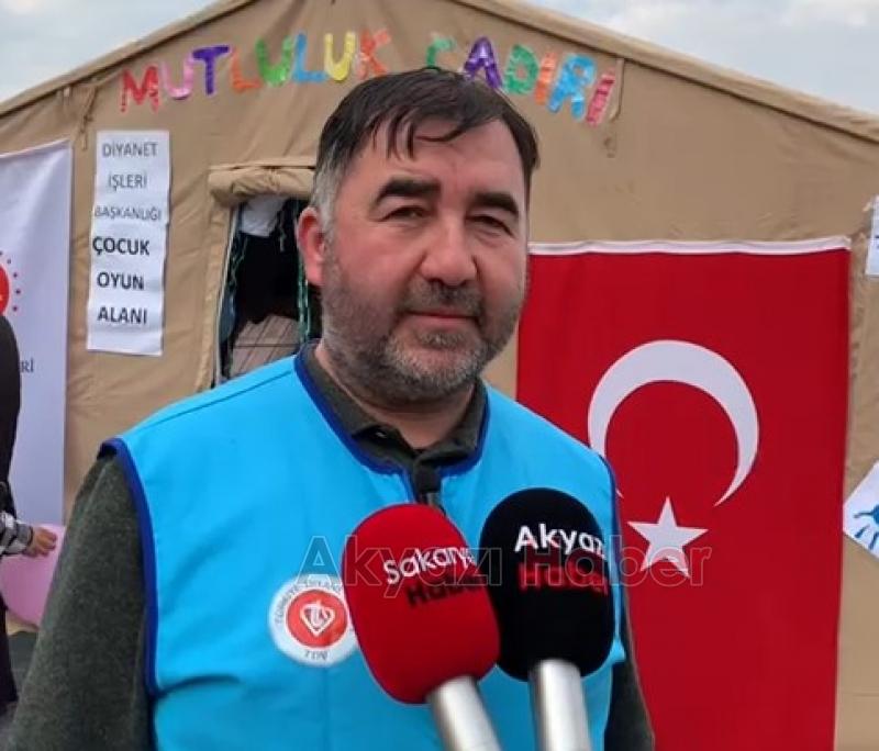 Sakarya'dan Maraş'a giden müftülük personeli yardım için çalışıyor