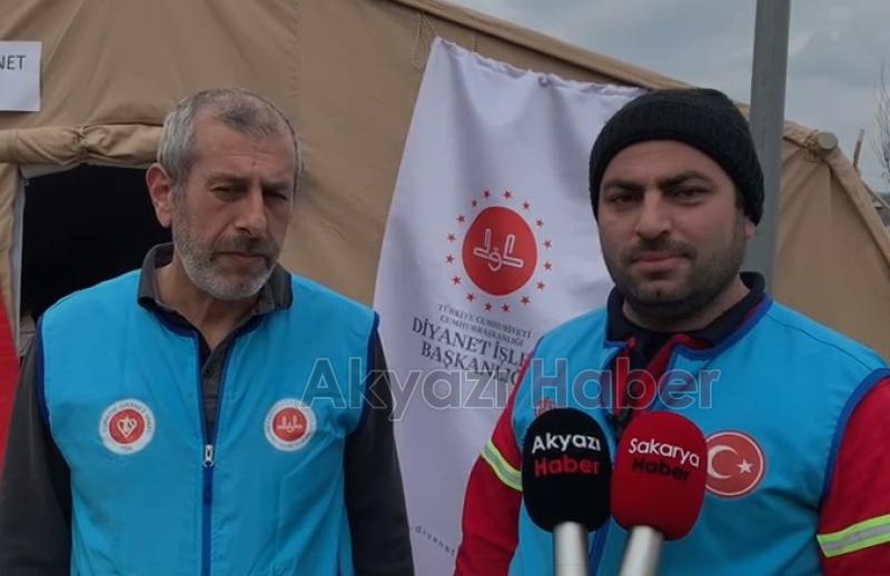 Sakarya'dan Maraş'a giden müftülük personeli yardım için çalışıyor