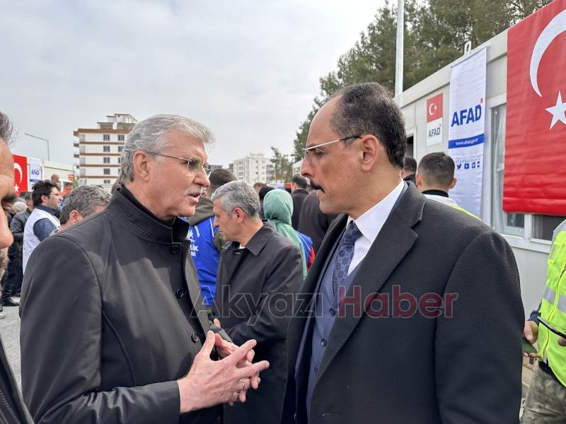 Başkan Ekrem Yüce, Cumhurbaşkanı ile birlikte deprem bölgesinde