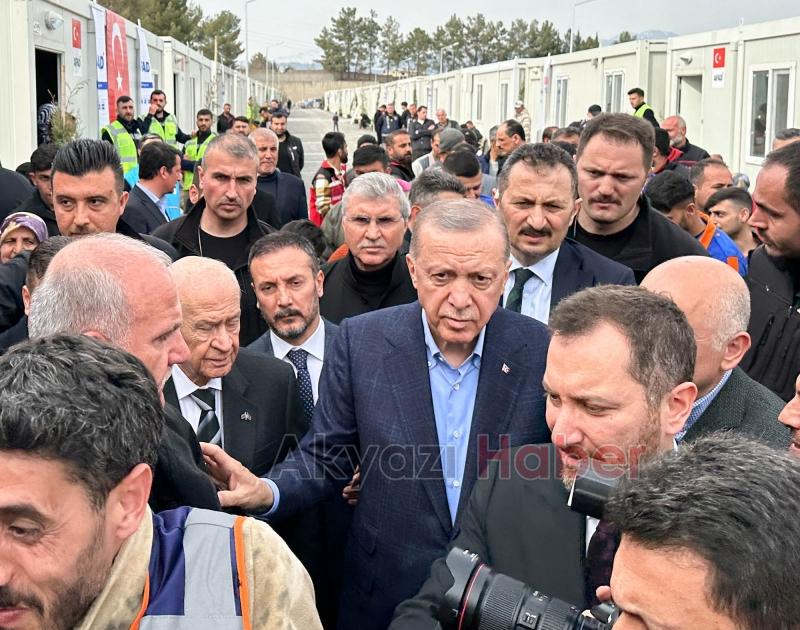 Başkan Ekrem Yüce, Cumhurbaşkanı ile birlikte deprem bölgesinde