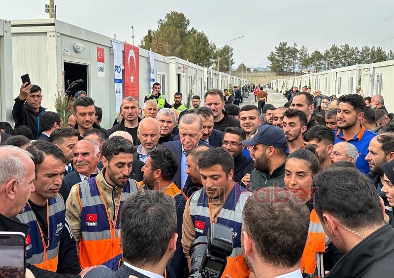 Başkan Ekrem Yüce, Cumhurbaşkanı ile birlikte deprem bölgesinde