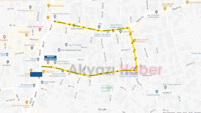 Akyazı'da o cadde artık tek yön