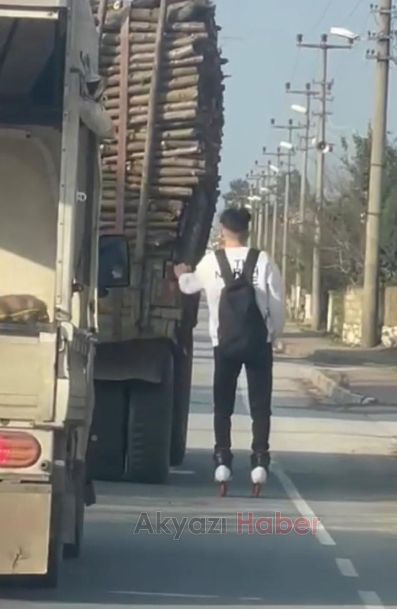 Ada Caddesinde patenle tehlikeli yolculuk 