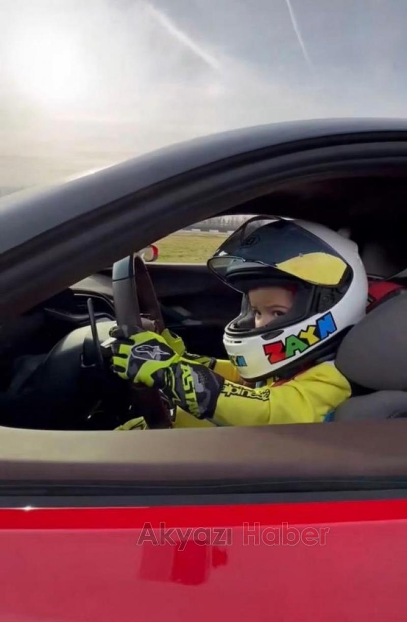 Ferrari’yi oyuncak araç gibi kullandı