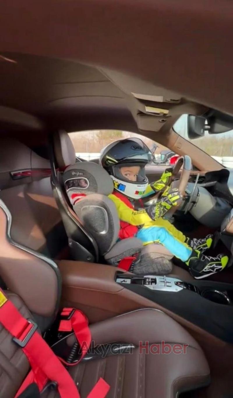 Ferrari’yi oyuncak araç gibi kullandı