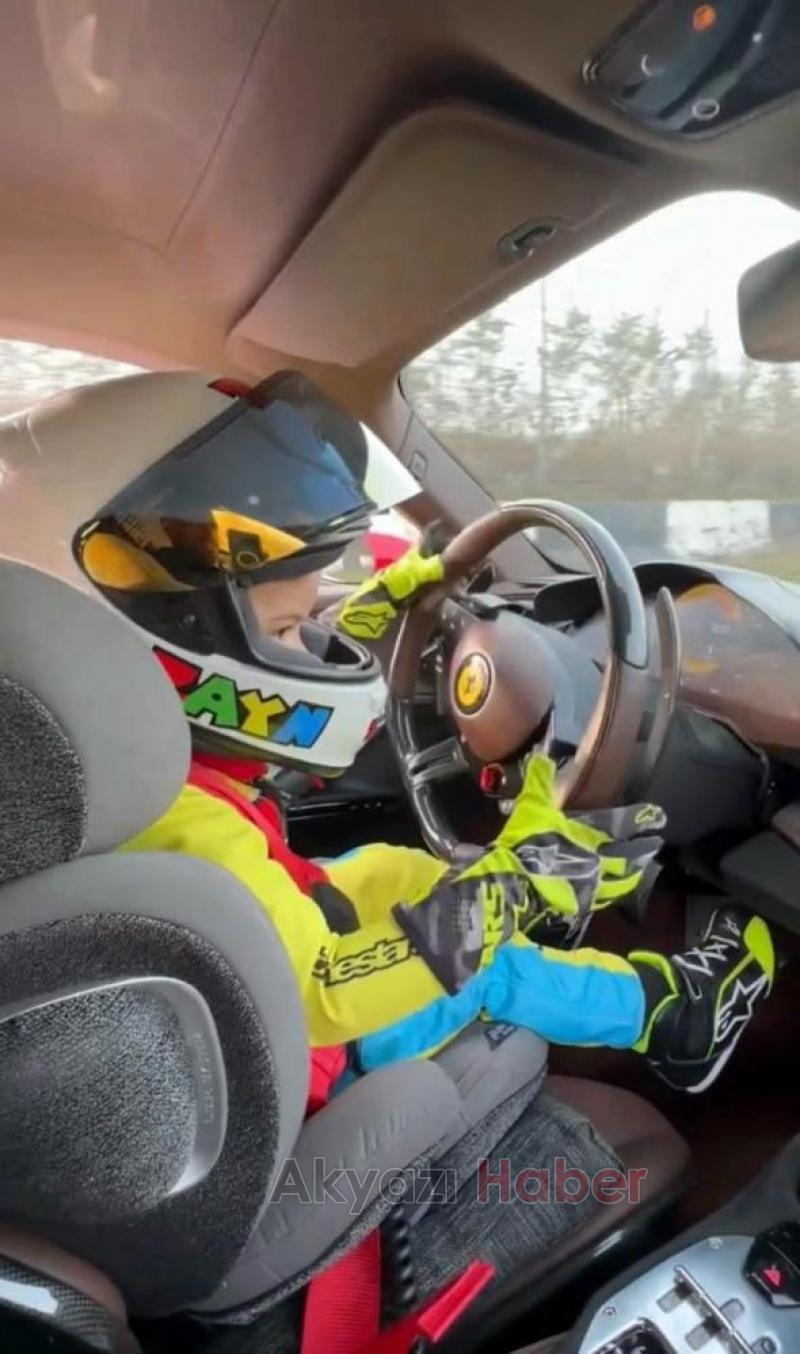 Ferrari’yi oyuncak araç gibi kullandı