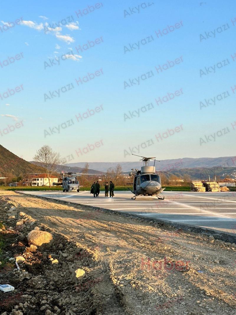 Askeri helikopter Akyazı'ya acil iniş yaptı