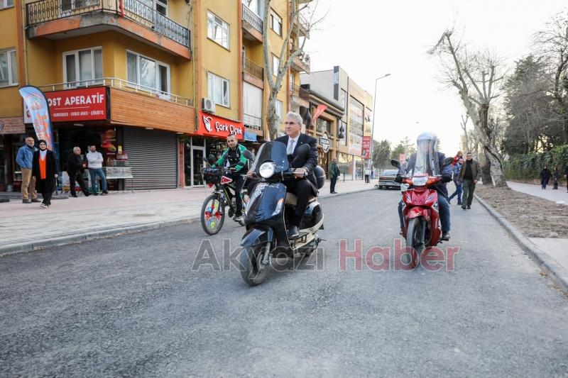 Başkan Yüce motosiklete bindi, Çark'taki çalışmaları inceledi