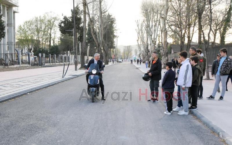 Başkan Yüce motosiklete bindi, Çark'taki çalışmaları inceledi