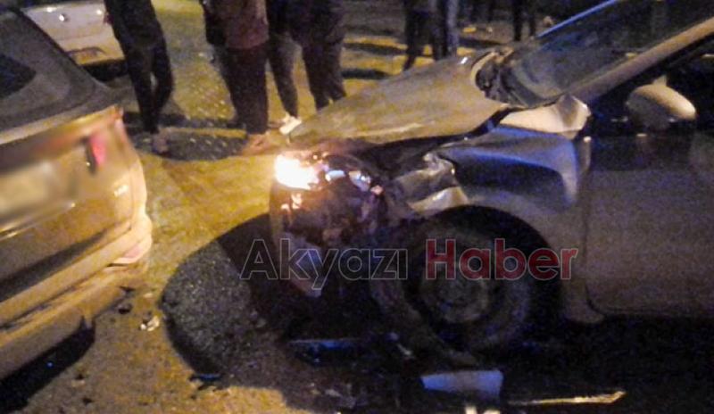 Kaza yapan otomobil az kalsın iş yerine giriyordu