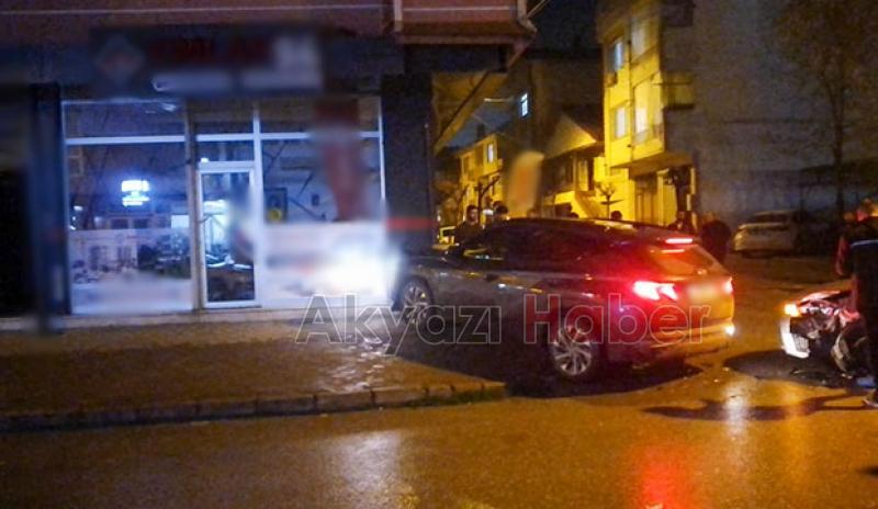 Kaza yapan otomobil az kalsın iş yerine giriyordu