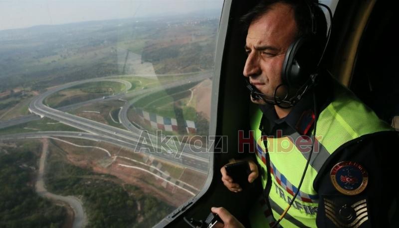 Sakarya'da bayramda helikopterli denetim