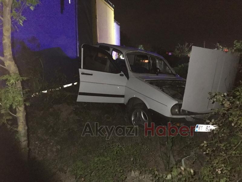 Şarampole uçan araçtan yaralı kurtuldu