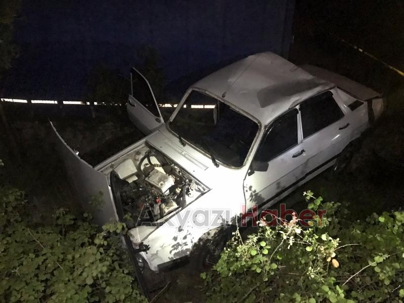 Şarampole uçan araçtan yaralı kurtuldu