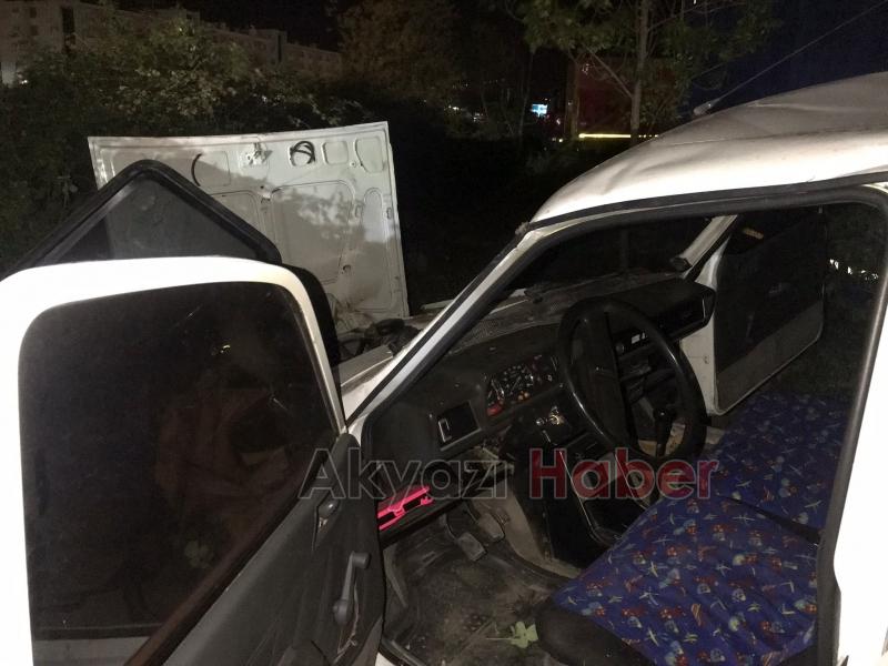 Şarampole uçan araçtan yaralı kurtuldu