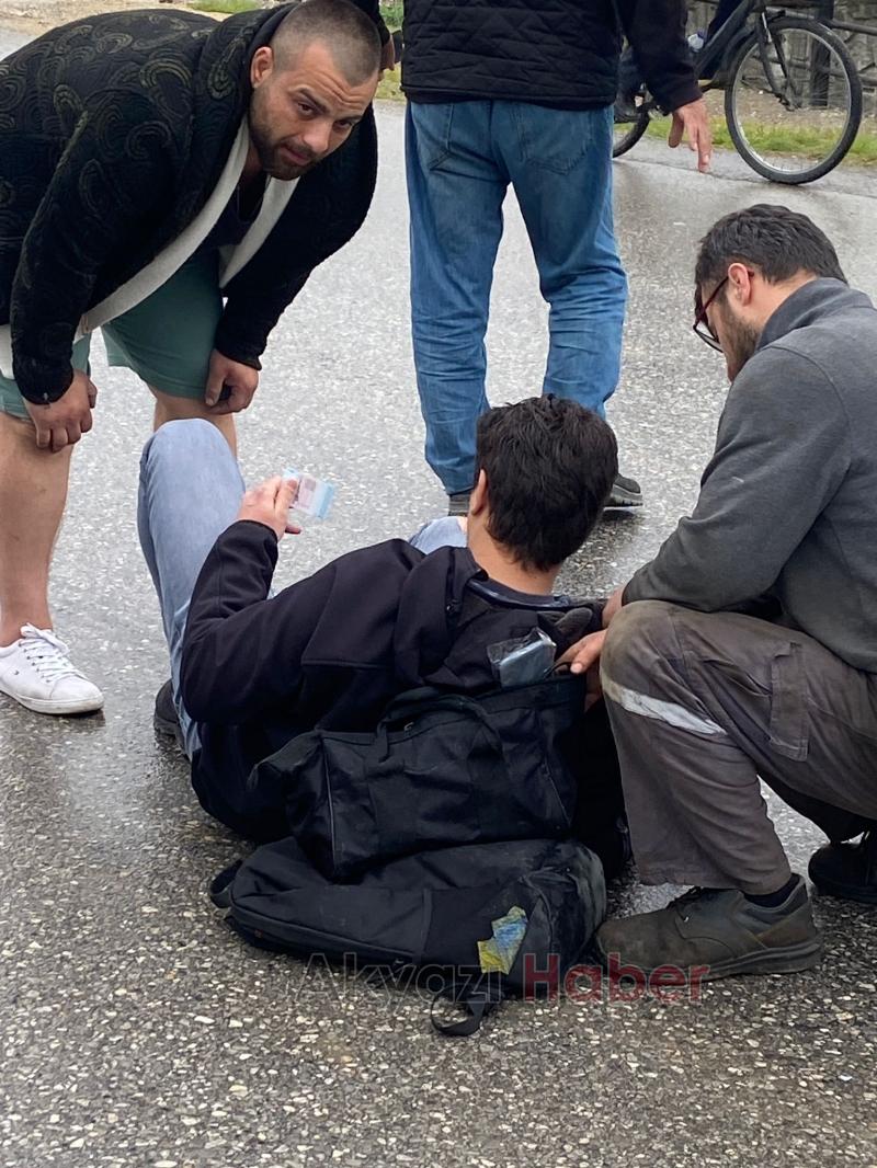 Akyazı'da cip ile çarpışan motosikletli yaralandı