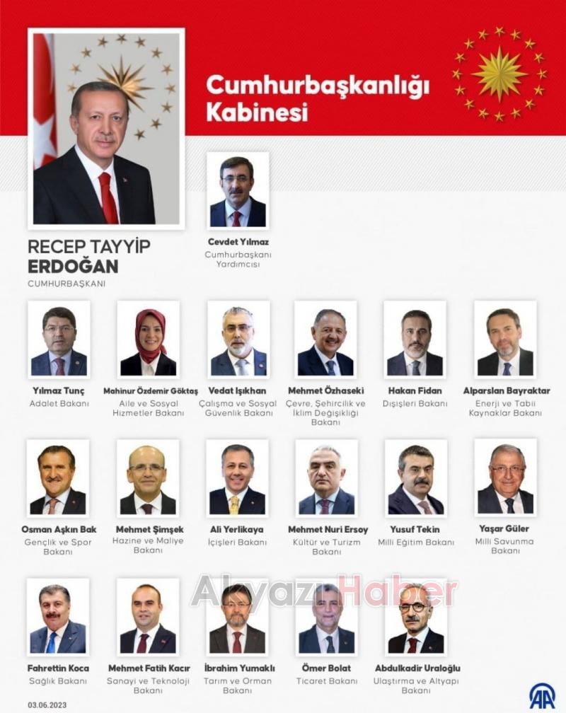 Cumhurbaşkanı Erdoğan yeni kabineyi açıkladı: İşte 67. Hükümet'in bakanları