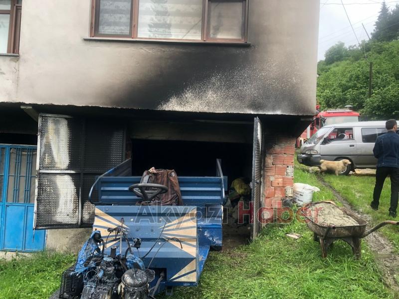 Pat pat garajda yanmaya başladı