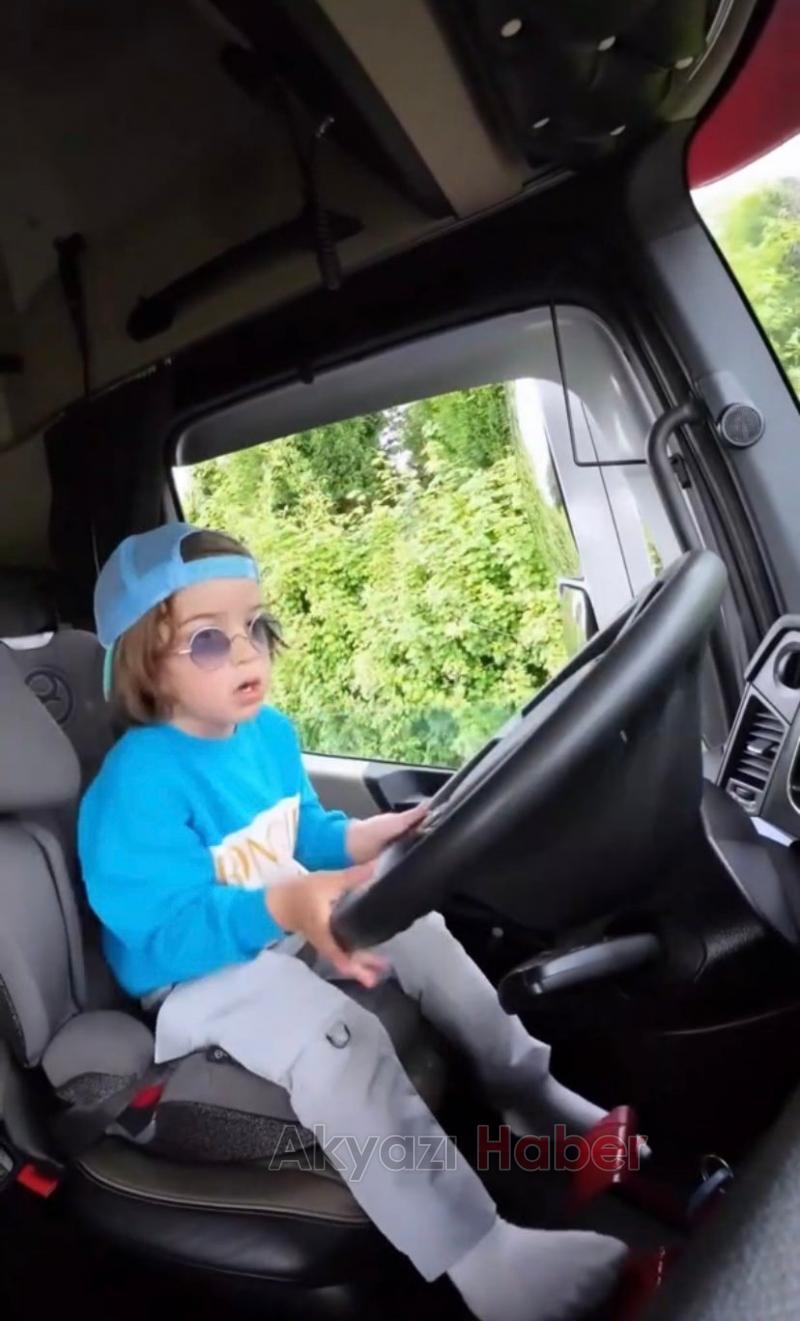 4 yaşındaki Zayn tırı oyuncak gibi kullandı