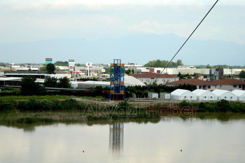 Sakarya Nehri'nde zipline parkuru tamamlandı