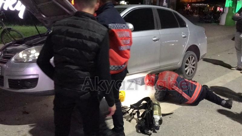 Motor kısmına girdi ekipler seferber oldu