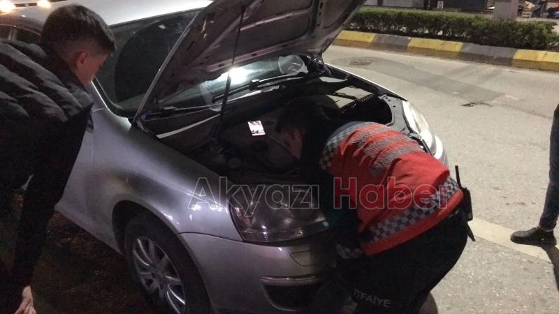 Motor kısmına girdi ekipler seferber oldu