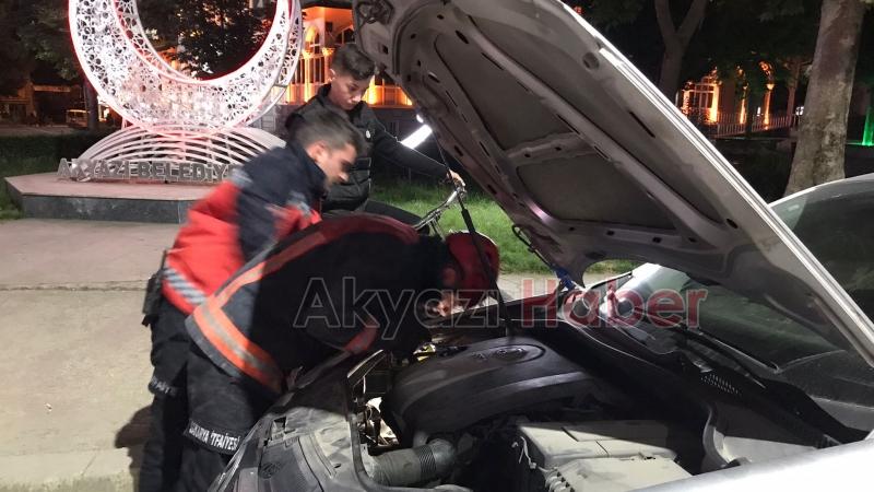 Motor kısmına girdi ekipler seferber oldu