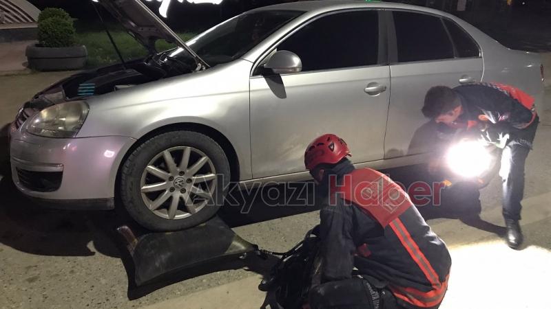 Motor kısmına girdi ekipler seferber oldu