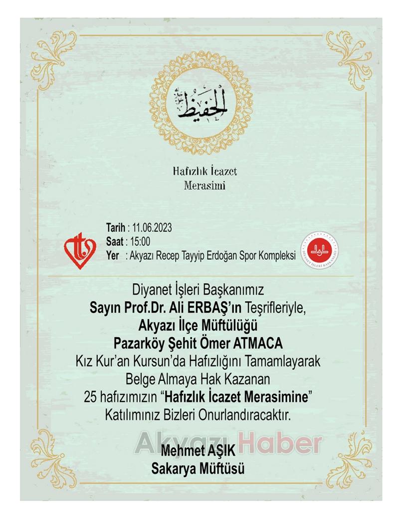 Diyanet İşleri Başkanı Akyazı'da