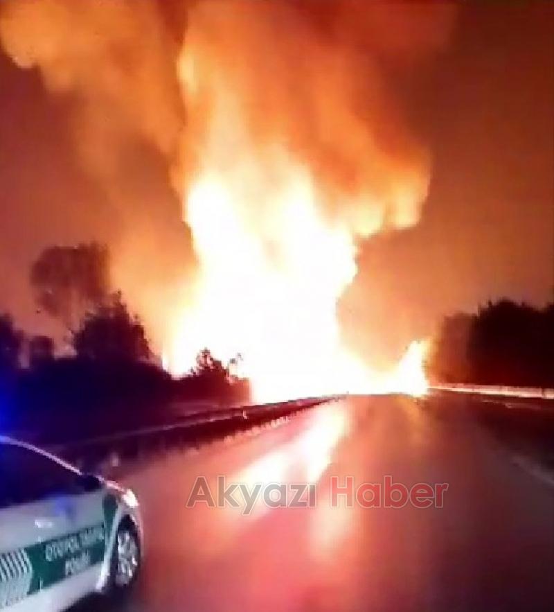 TEM'i kapatan yangın