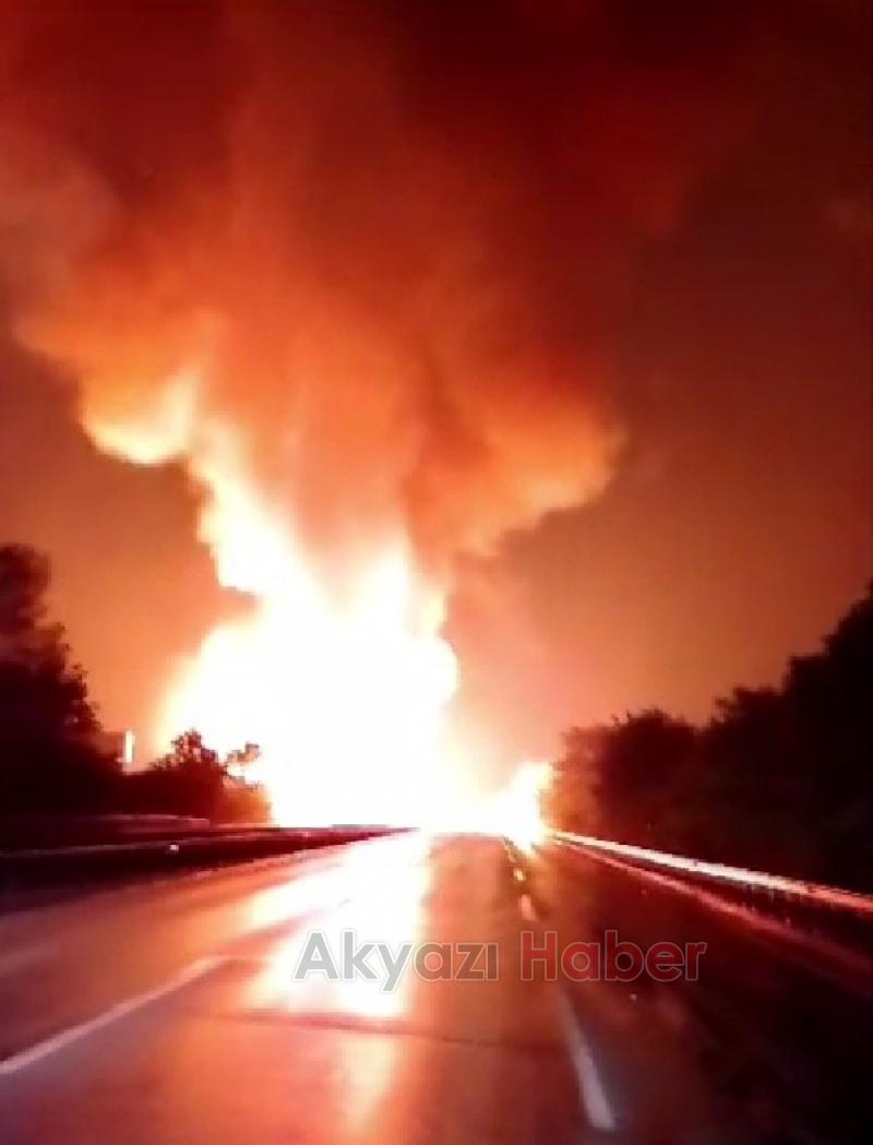 TEM'i kapatan yangın