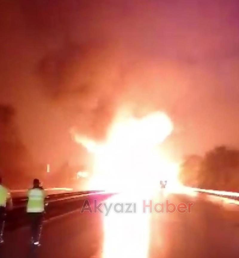 TEM'i kapatan yangın