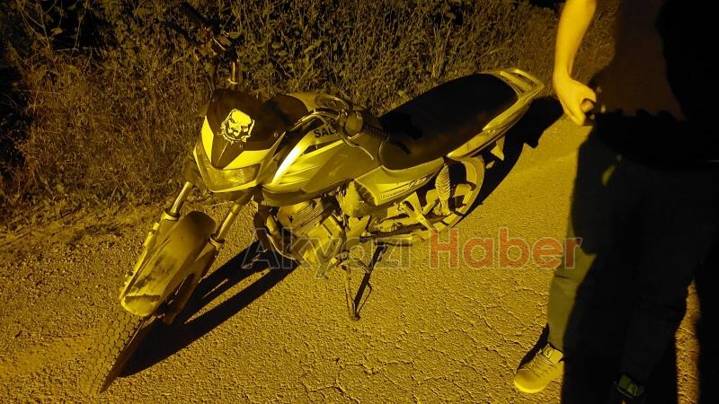 Durdurulan plakasız  motosiklet çalıntı çıktı