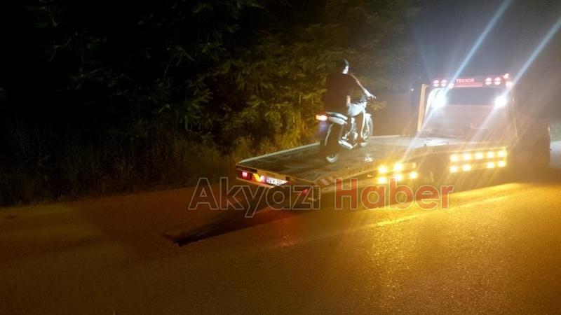 Durdurulan plakasız  motosiklet çalıntı çıktı
