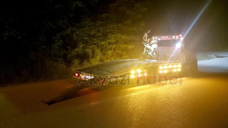 Durdurulan plakasız  motosiklet çalıntı çıktı